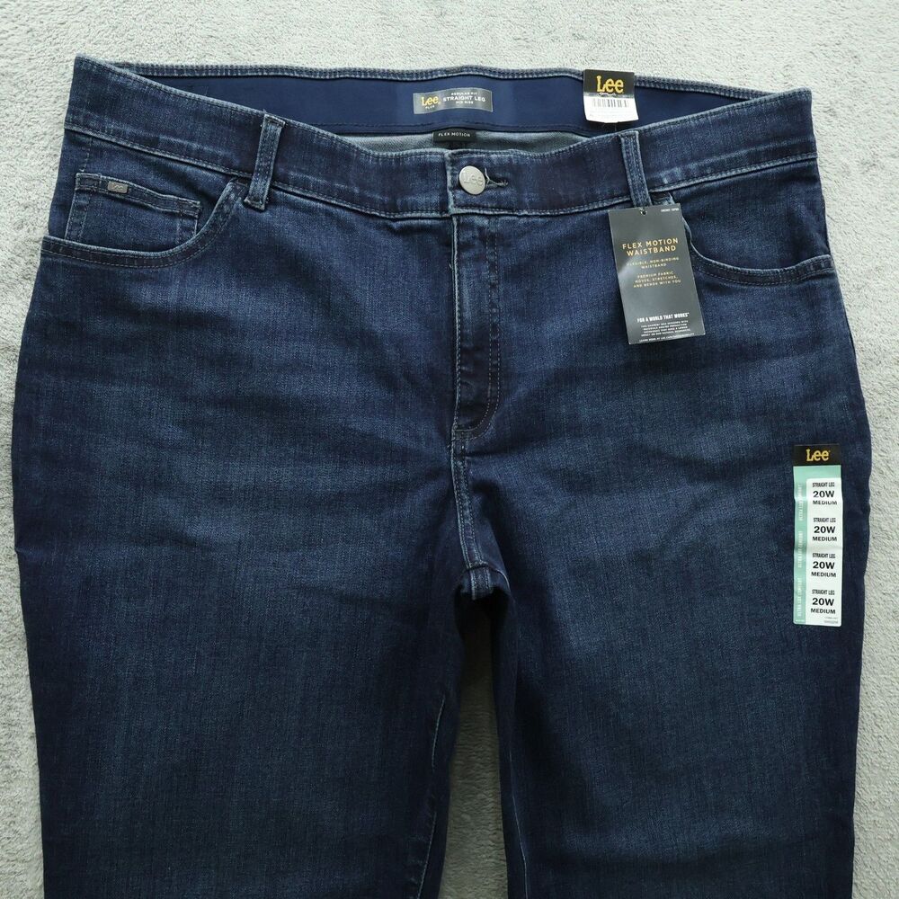 Lee Plus Jeans Women's Size 20W High-Rise Flex Straight Leg Denim 31" Inseam NWT - Picture 12 of 16